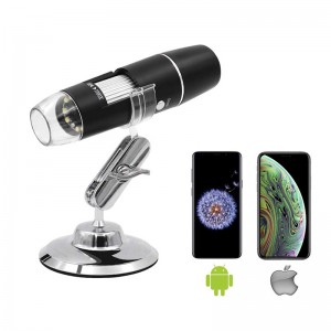 Draadloze digitale microscoop 50X tot 1000X, 8 LED vergroting endoscoopcamera met draagtas en metalen standaard, compatibel voor Android Windows 7 8 10 Linux Mac
